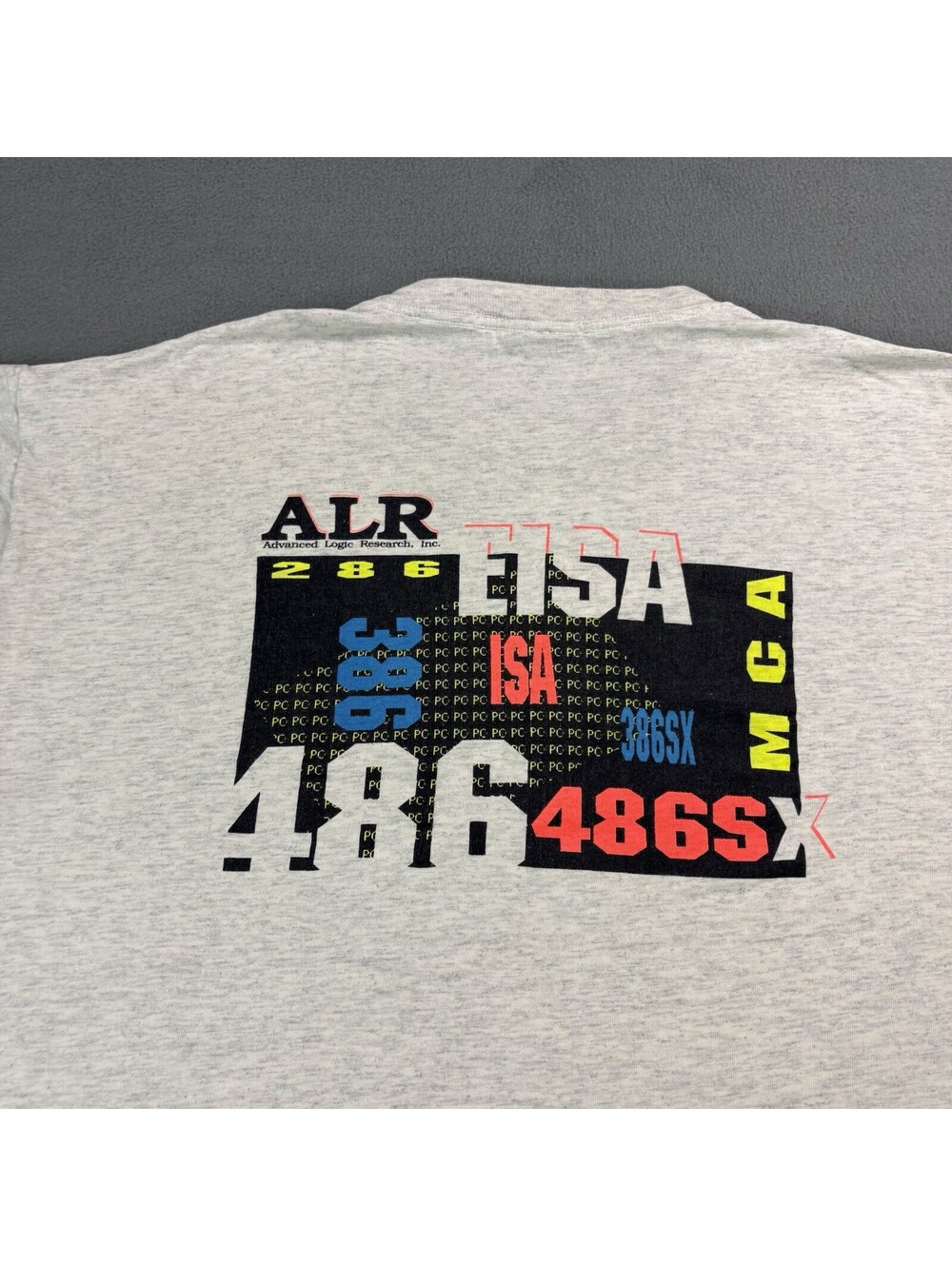 Vintage 90s Advanced Logic Research Tech T Shirt Computer Hardware Size XL Gray